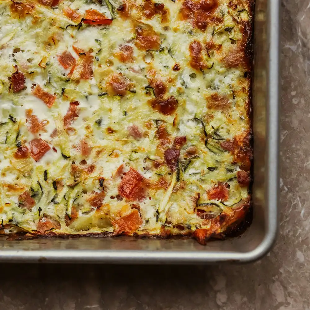 Gratin de courgettes et fromage de chèvre.