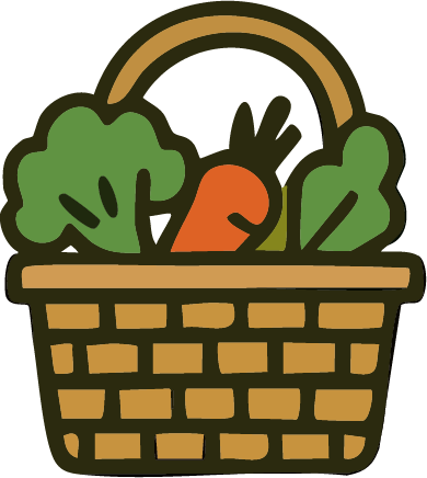 Paniers de légumes bio format familial pour 4 personnes.